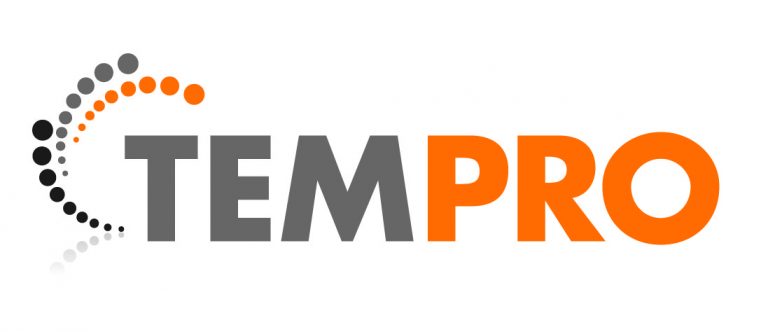 Tempro logo valkoisella taustalla